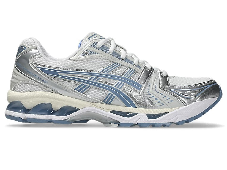 Kayano 14 – Silver Baby Blue Retro Running Style